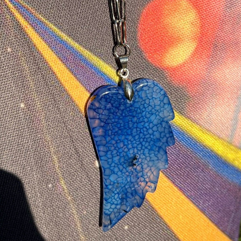 Blue Angel Wing Pendant